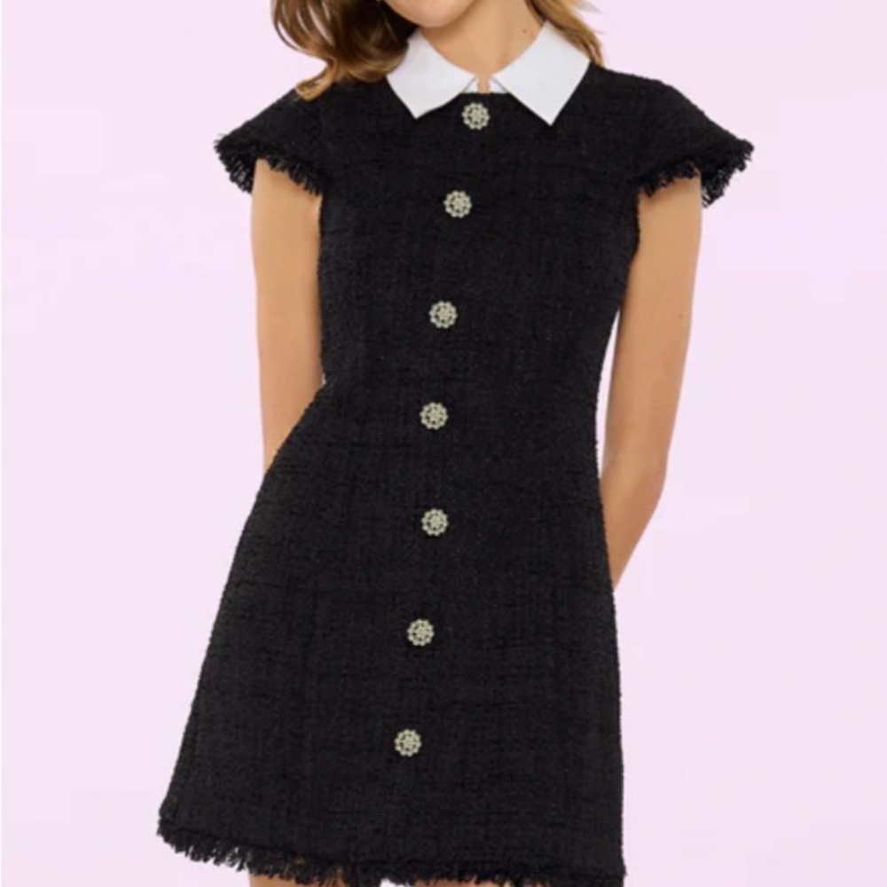 Likely Black Textured Mini Skirt with Buttons